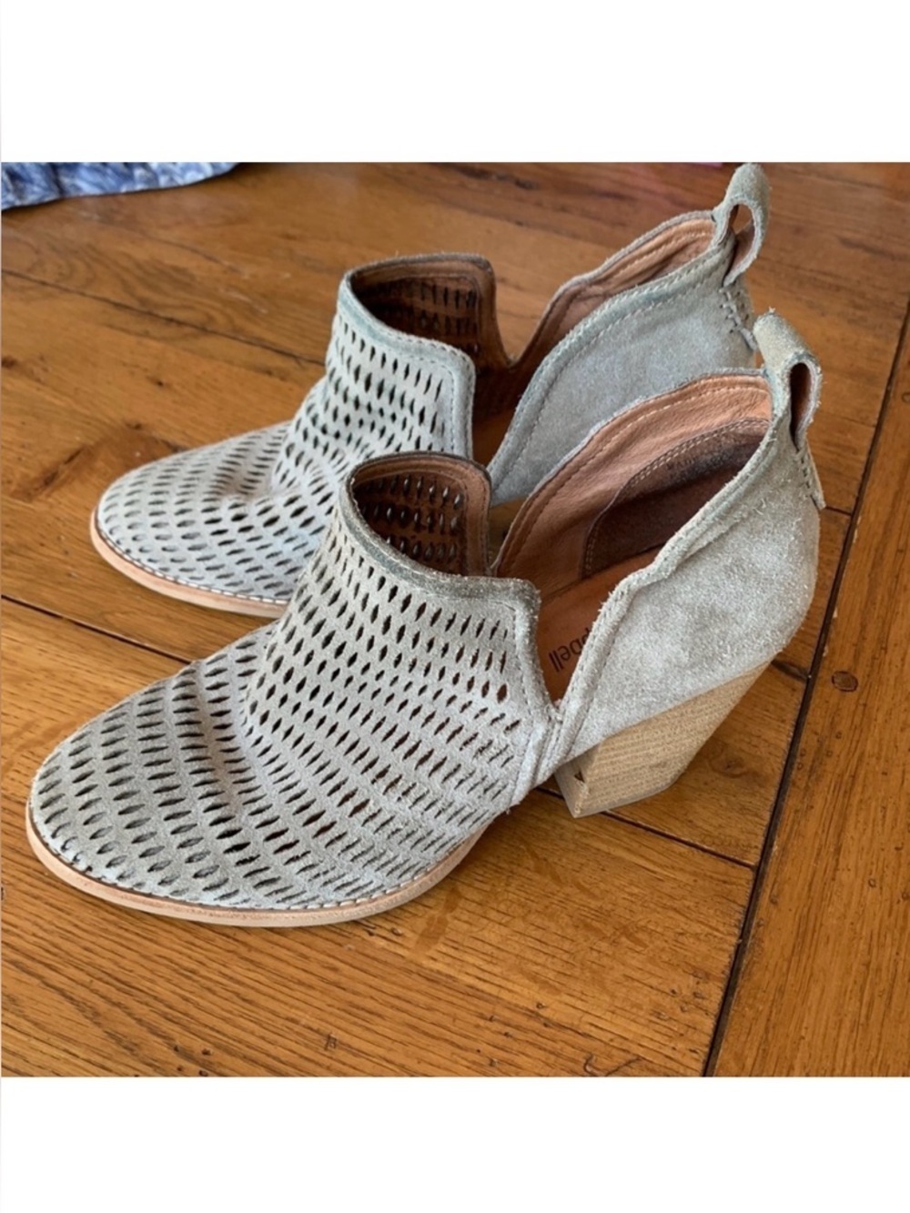 Jeffrey Campbell Rosalee Taupe Suede Leather Ankle Boots Designer Booties 7.5